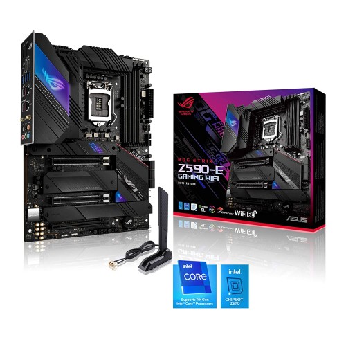 ASUS ROG Strix Z590-E Gaming WiFi 6E LGA 1200 (Intel 11th/10th Gen) ATX Gaming Motherboard - STRIX Z590-E GAMING WIFI ASUS ROG Strix Z590-E Gaming WiFi 6E LGA 1200 (Intel 11th/10th Gen) ATX Gaming Motherboard - STRIX Z590-E GAMING WIFI